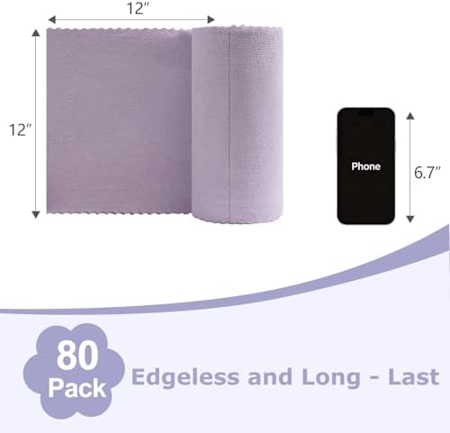 Jessy Home 80 Pack Microfiber Cleaning Cloth Roll Reusable Paper Towels 12"x12" - Image 2