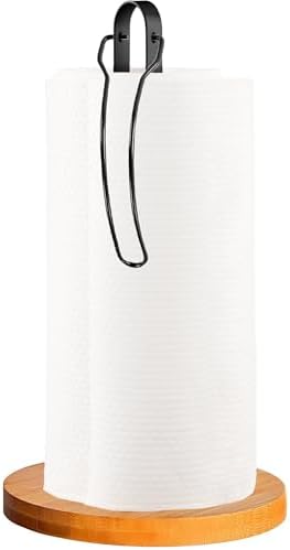 Wood Paper Towel Holder Countertop, TONLEA Kitchen Paper Towel Holder by TONLEA