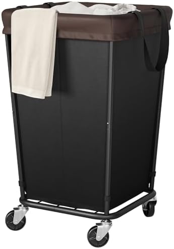 160L Laundry Basket with Wheels, 2-section Rolling Laundry Basket, Large by Wawocs