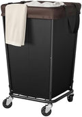 160L Laundry Basket with Wheels, 2-section Rolling Laundry Basket, Large by Wawocs