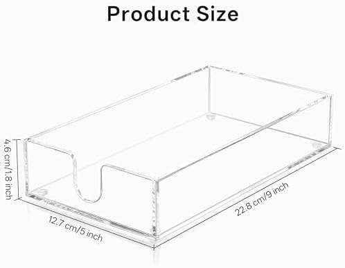 HBlife Acrylic Guest Towel, Paper Napkin Holder Tray - Image 2