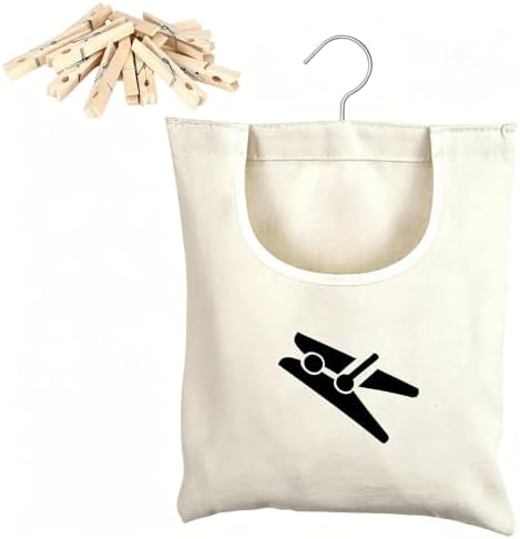 Clothespin Bag, 12 x 11 in Hanging Storage Holder by Unknown