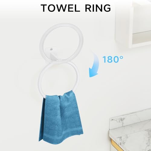 KLJKPA Bathroom Accessories Set, 4-Piece White Bathroom Hardware Set - Image 3