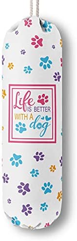 Funny Life Is Better With A Dog, Grocery Bags Holder Organizer by HiLus