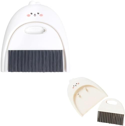 1 Set White Cute Broom and Dustpan Set, Mini Dustpan and Brush Cleaner Set by Unknown