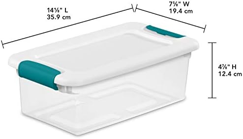 Sterilite 6 Quart Latching Box, Small Clear Plastic Storage, 12 Pack - Image 2