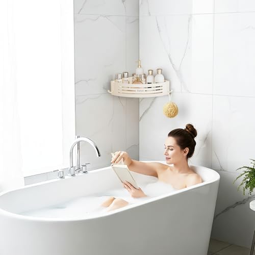 Corner Shower Caddy Suction Cup, No-Drilling Hanging Shower Shelves - Image 2