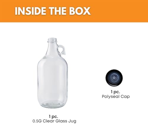 Fastrack Half-Gallon Glass Jug Set w/Polyseal Cap | Multipurpose Half Gallon Jug - Image 2