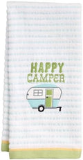Ritz 2-Piece Cotton Velour Bathroom Hand Towel Set, Embroidered Happy Camper by RITZ