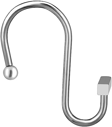 Chrome Shower Curtain Hooks, Polished Silver Shower Curtain Rings - Image 5