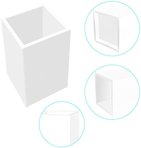 White Acrylic Pencil Pen Holder Cup 2 Pack, Desk Accessories Holder, Makeup - Image 5