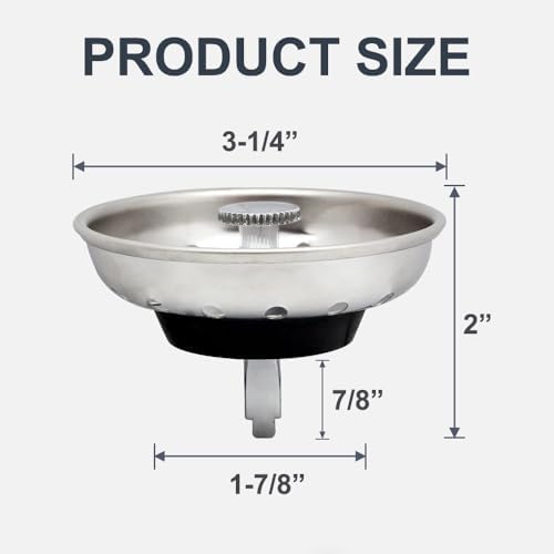 ZM 2 Pack Kitchen Sink Strainer and Stopper Replacement Basket - Image 5