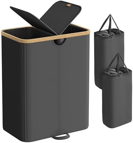 SONGMICS Laundry Hamper with 2 Lids, 150L Laundry Basket，2 Compartments by Unknown