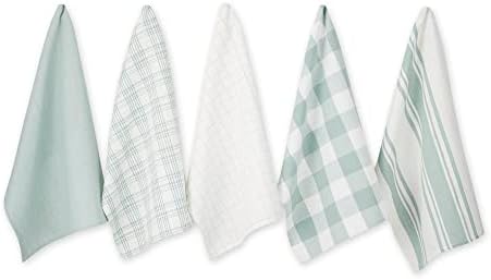 DII Basic Kitchen Large Cotton Dishtowel Set of 5 by DII