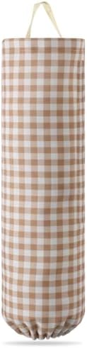 Gingham Plastic Bag Holder for Grocery Bag by Unknown