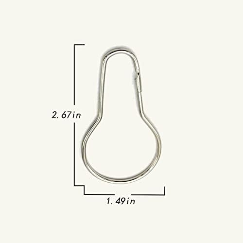 Shower Curtain Rings Hooks, Rust-Resistant Metal Shower Curtain Hooks, - Image 2