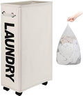 DOKEHOM 29" Enlarged Slim Rolling Laundry Basket Hamper on Wheels by DOKEHOM