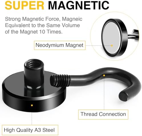 DIYMAG Magnetic Hooks, Strong Magents 10 Pack 50lbs - Image 5