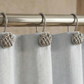 Brushed Nickel Shower Curtain Hooks: Rust Proof Metal Curtain Rings by PopKozzi