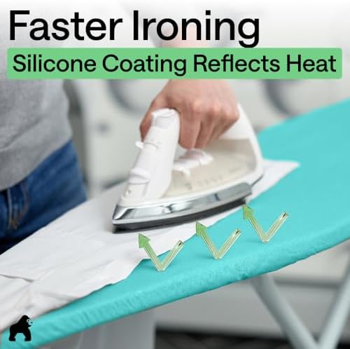 GORILLA GRIP Padded Ironing Board Cover, 15x54 Turquoise - Image 4