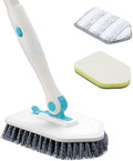 nacena Shower Scrubber with Long Handle, 4 in 1 Tile Tub Scrubber Brush with 3 by nacena