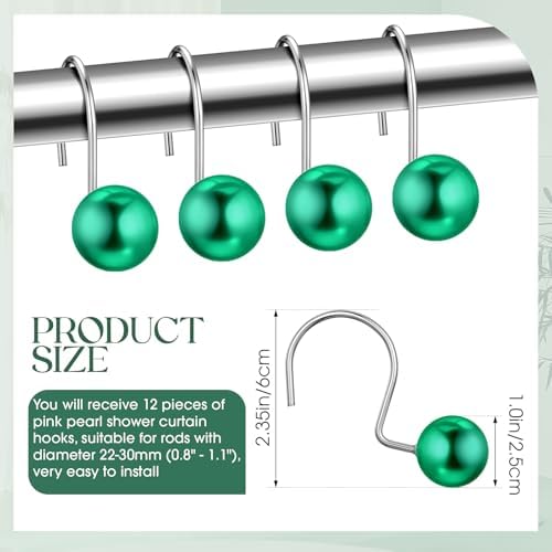 Threehoney 12 Pcs Cute Shower Curtain Hooks Shower Curtain Ring - Image 2