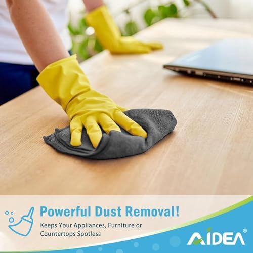 AIDEA Microfiber Cleaning Cloth Grey 20PK, Microfiber Towels 11.5"×11.5" - Image 3