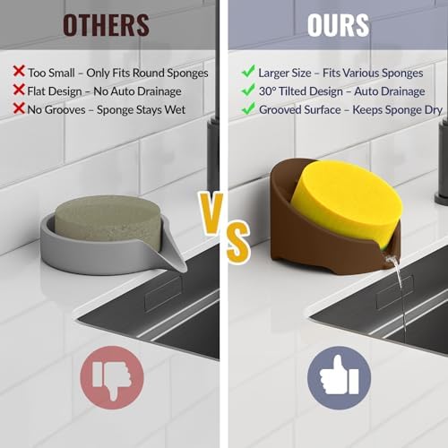 NiHome Silicone Sponge Holder for Kitchen Sink, Fits Scrub Daddy Mommy - Image 3