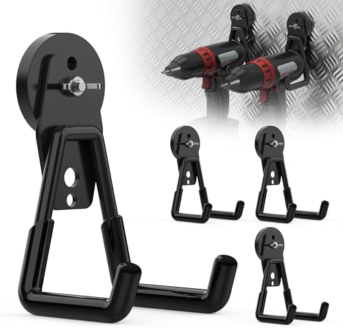 4 Pack Large Magnetic Hooks Heavy Duty, Strong Magnet Utility Hooks, Garage by RIAUOR