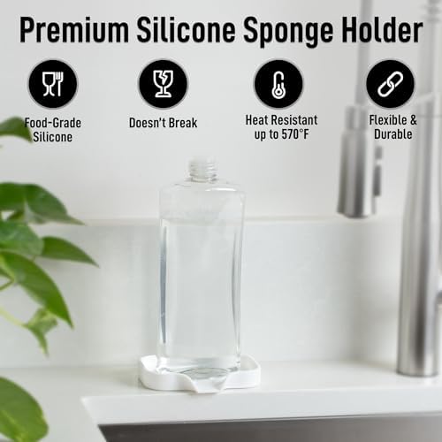Zulay Kitchen Small Silicone Sponge Holder – Space-Saving Sink Organizer Tray - Image 4