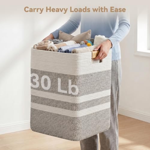 Nunsino 90L Laundry Basket, Cotton Rope Laundry Hamper - Image 6