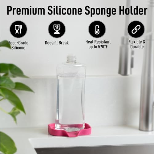 Zulay Kitchen Small Silicone Sponge Holder – Space-Saving Sink Organizer Tray - Image 5
