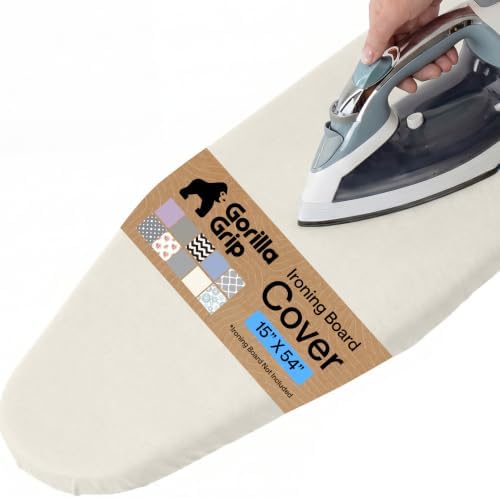 GORILLA GRIP Padded Ironing Board Cover, 15x54 Linen by Unknown