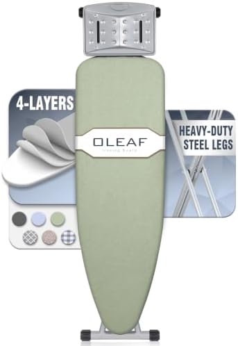 oleaf Ironing Board with Cover and Thicken Pad Height Adjustable Full Size by oleaf