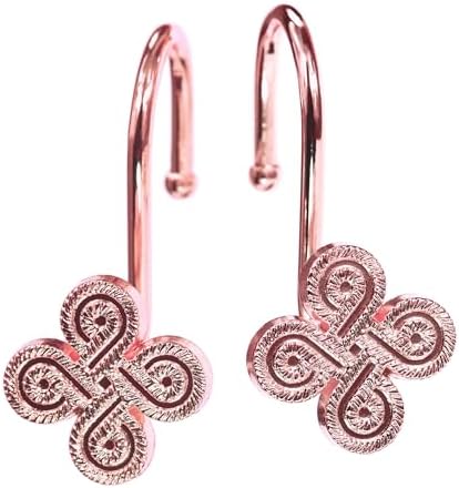 Rose Gold Shower Curtain Hooks: Rust Proof Metal Curtain Rings - Image 2