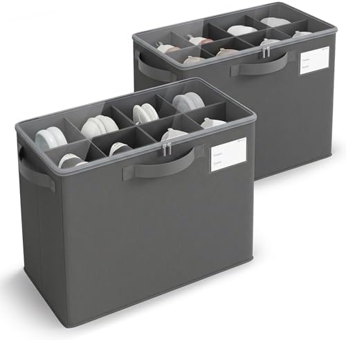 Varhomax Shoe Organizer Box for Closet, Small Fabric Storage Basket 2 Pack by Varhomax