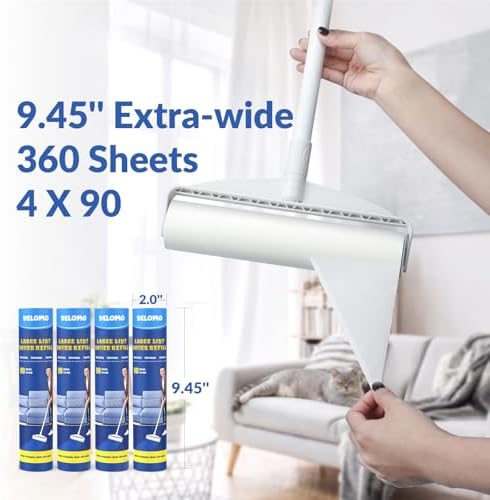 DELOMO 9.45” Large Lint Roller Refills, 6 Racks, 540 Extra Sticky Sheets - Image 5