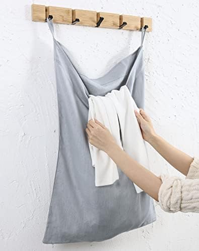 Amazhiyu Pure Linen Over The Door Laundry Hanging Hamper Bag - Image 2
