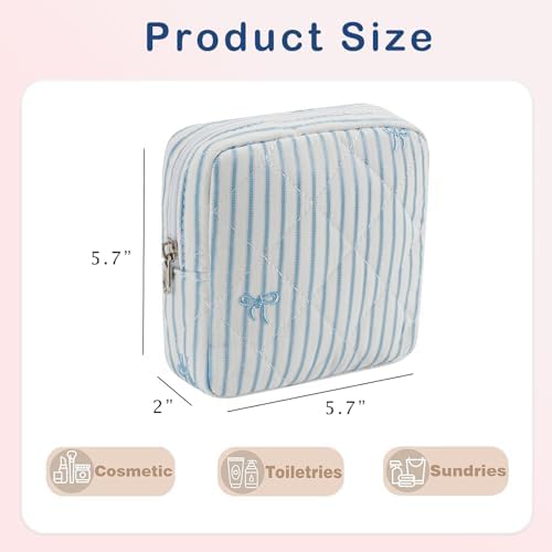 RSRSLEII Mini Quilted Striped Makeup Pouch - Image 4