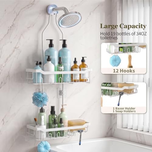 Adjustable Shower Caddy Hanging Rustproof: Tool-free Height Adjustment - Image 7