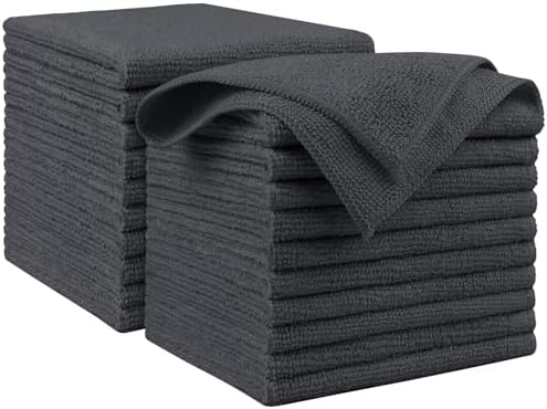 AIDEA Microfiber Cleaning Cloth Grey 20PK, Microfiber Towels 11.5"×11.5" by AIDEAHOME