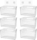6Pcs Storage Organizer Bins Wall Mounted Organizer Basket Large Size Clear by DANHMAO