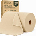 Microfiber Cleaning Cloth Roll, 100 Pack 12 x 12 Inch Tear Away Reusable Paper by OverDoorHooksKitchenSupplies