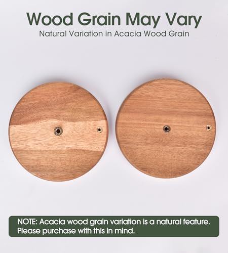 Farmhouse Acacia Wood Paper Towel Holder Countertop, Weighted Base - Image 3
