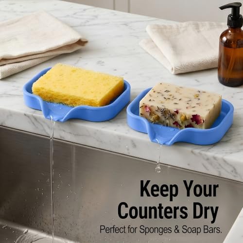 Zulay Kitchen Small Silicone Sponge Holder – Space-Saving Sink Organizer Tray - Image 3