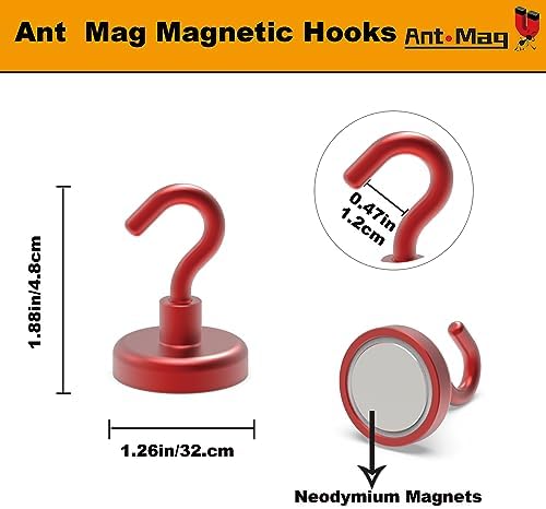 Ant Mag Strong Magnet Hooks 100lbs+ Pulling Force Neodymium Hooks Hangers Heavy - Image 2