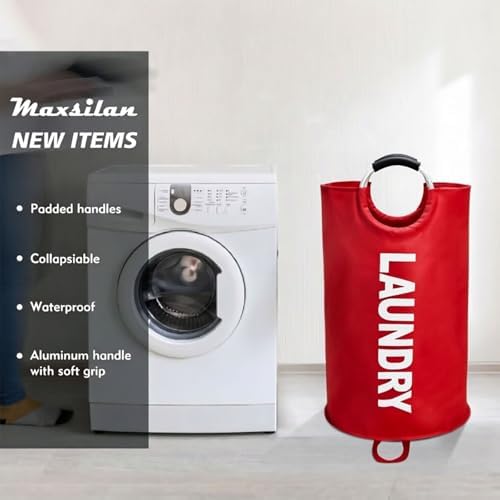 Maxsilan 90L Large Laundry Basket Bag, Collapsible Tall Hamper - Image 2