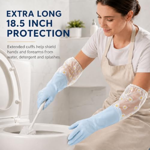 Dishwashing Cleaning Gloves Waterproof Tear-Resistant Household Rubber Cleaning - Image 6