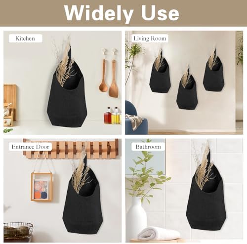 100% Linen Hanging Storage Bags Baskets 2 Pcs, Small Wall Storage Bag - Image 5