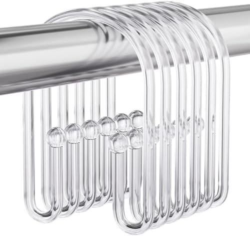 Bathway Shower Curtain Hooks, Non-Slip Plastic Shower Hooks by Bathway